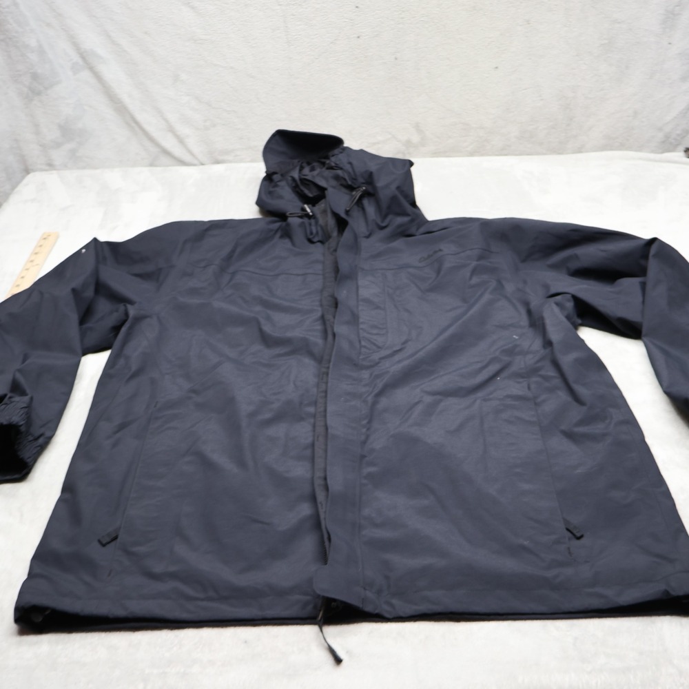 Cabelas Jacket Men XL Tall Black Gore-Tex Waterproof Hooded Wind Rain 3in1 Shell